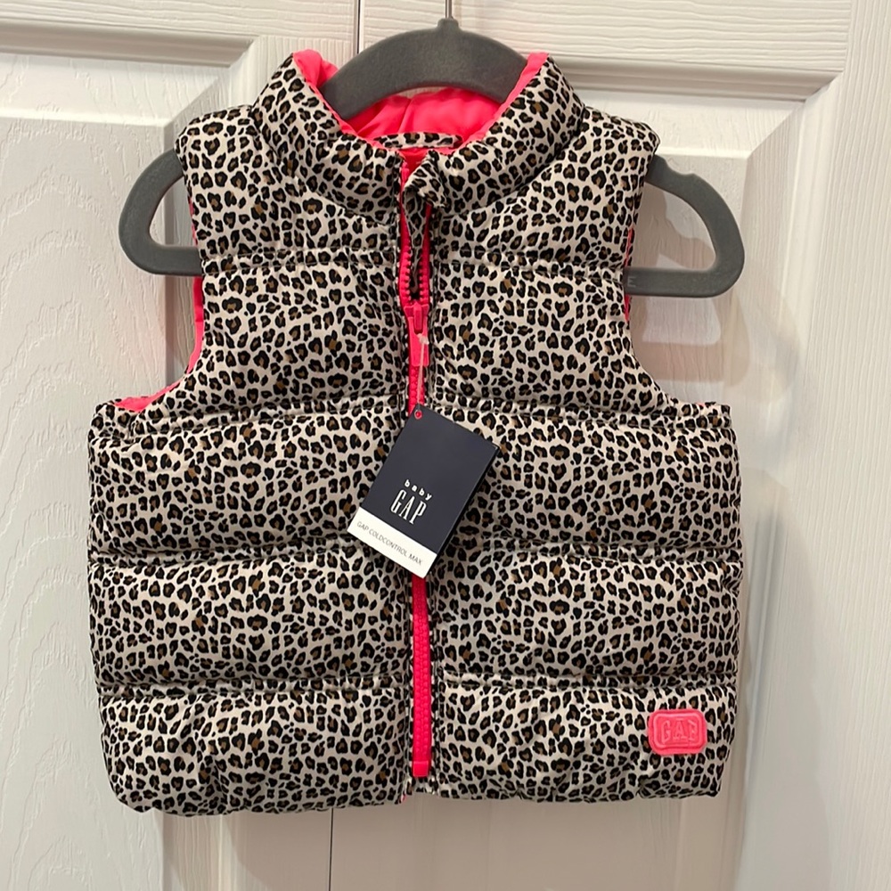 Gap pink and Leopard vest